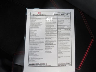 2025 Ford Mustang Saleen 302 White Label GT Coupe